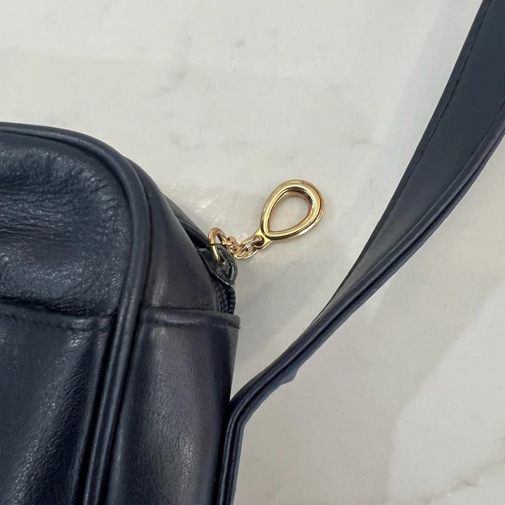 Vintage Jennifer Moore Navy leather Crossbody Bag